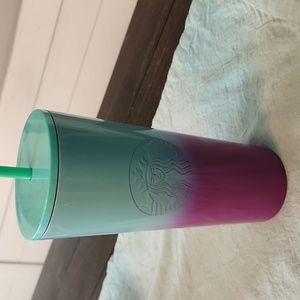 Starbucks metal tumbler blue to purple ombre